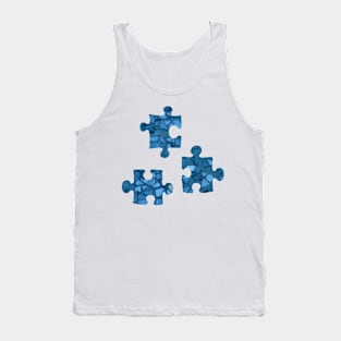 Puzzles, mosaic, figures, the effect of broken glass. Tank Top